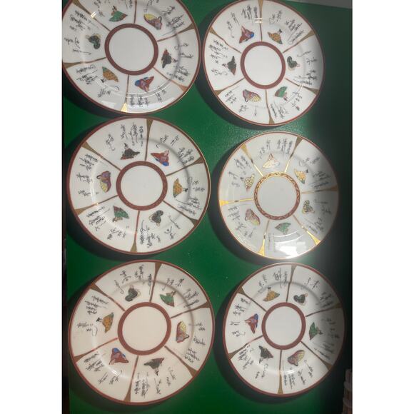 Japanese Mid Century Kutani Yaki Ware - 6 Dessert/Salad Plates - Picture 2 of 5